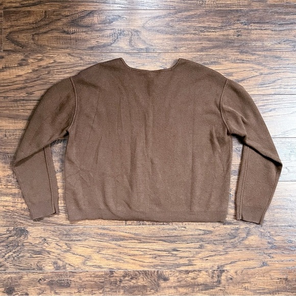 Daily Practice by Anthropologie • V-Neck Sweater oversized Dark Mink Brown knit - Picture 11 of 12